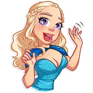 👋 ac2b2d21 Daenerys Targaryen Game of Thrones dessin animé, femme, blonde, fantaisie, série télé telegram sticker