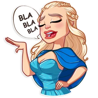 😑 dd411ac9 Daenerys Targaryen Game of Thrones BLA BLA BLA daenerys targaryen, game of thrones, dessin animé, blonde, bla bla bla, femme telegram sticker