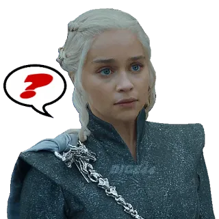 ❓ 4b330a23 Daenerys Targaryen Game of Thrones 丹妮莉丝, 权力的游戏, 艾米莉亚·克拉克, 问号 telegram sticker