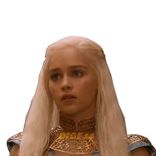 😮 967060ae Daenerys Targaryen Game of Thrones 丹妮莉丝·坦格利安, 权力的游戏, 幻想, 电视剧, 金发, 龙母 telegram sticker