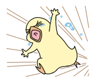 😭 533654b5 cartoon, duck, crying, sad, falling, distressed telegram sticker