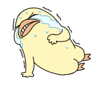 😭 5450b720 duck, cartoon, crying, sad, sweating, exhausted, distressed telegram sticker