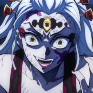 🕊 15e4abb0 Daki Demon Slayer Anime, Demone, Femmina, Malvagio/a, Cattivo/a telegram sticker