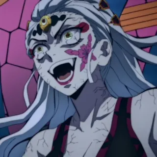 🕊 26903ca2 Daki Demon Slayer Anime, Demone, Mostro, Cattivo, Personaggio, Male, Arrabbiato telegram sticker