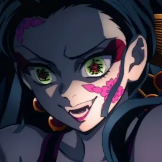 🕊 592e1e98 Daki Demon Slayer Anime, Demone, Villain, Daki, Demon Slayer, Luna Crescente Superiore Sei, Kibutsuji Muzan telegram sticker