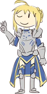 👌 32b0ed4e Saber Fate/stay night アニメ, マンガ, Fate, セイバー, ちびキャラ, 鎧, 面白い, 漫画 telegram sticker