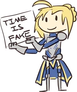 👥 35170a3c Saber Fate TIME IS FAKE アニメ, マンガ, キャラクター, Fate, セイバー, 時間 telegram sticker