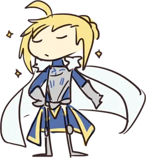 😏 3b58ade3 Saber Fate アニメ, ちびキャラ, セイバー, Fate, キャラクター, アート telegram sticker