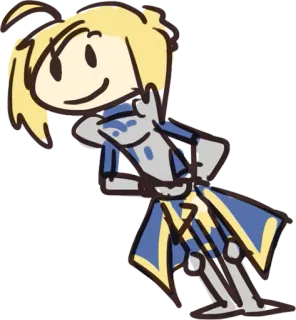 🙂 41b7e150 Saber Fate/stay night アニメ, マンガ, セイバー, Fate/stay night, ちびキャラ, カートゥーン, キャラクター telegram sticker