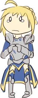 🥺 4a12fa3e Saber Fate/stay night アニメ, ちびキャラ, セイバー, Fate/stay night, 可愛い telegram sticker