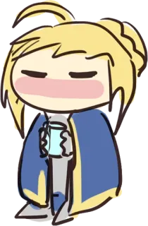 🍵 55abe86e Saber Fate/stay night アニメ, Fate, セイバー, かわいい, ちび telegram sticker
