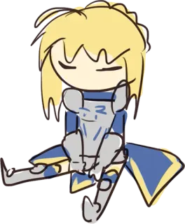 😞 66f7d5c1 Saber Fate/stay night アニメ, マンガ, Fate, セイバー, 可愛い, ちび telegram sticker