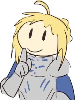 🤫 98cec203 Saber Fate/stay night アニメ, Fate, セイバー, 指差し, キャラクター, 金髪 telegram sticker