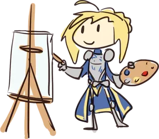 🖌 9c0ef017 Saber Fate/stay night アニメ, セイバー, Fate/stay night, 絵画, アート, ちび telegram sticker