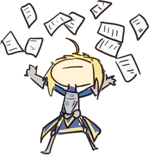 😤 cc5781ca Saber Fate/stay night アニメ, キャラクター, Fate, ファンアート, 棒人間, 紙, 漫画 telegram sticker