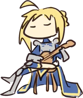 🎸 cf7212d7 Saber Fate/stay night アニメ, ゲーム, セイバー, キャラクター, ギター telegram sticker