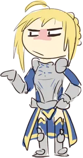 👈 e5f1a1e7 Saber Fate/stay night アニメ, マンガ, Fate, セイバー, 可愛い, 鎧, キャラクター, ファンアート telegram sticker