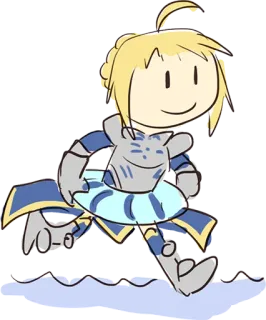 👙 fac25e6e Saber Fate/stay night セイバー, Fate/stay night, アニメ, キャラクター, 青, 鎧, かわいい telegram sticker