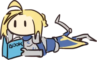 📘 fb8024a8 Saber Fate/stay night Book アニメ, 本, 読書, ちびキャラ, ファンアート, Fate Stay Night, セイバー, かわいい telegram sticker