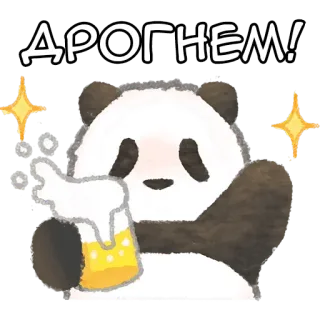 🍺 1a424a94 ДРОГНЕМ! Panda, Bier, Toast, Drinken, Viering whatsapp sticker