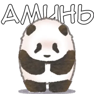 🙏 6ebb7df9 Аминь panda, schattig, beer, dier, cartoon, amen, Russisch whatsapp sticker