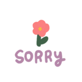 😢 343b7dd9 Sorry 사과, 꽃, 미안, 후회, 감정, 텍스트 telegram sticker