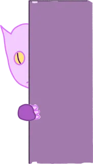 👀 1871a6c6 만화, 캐릭터, 엿보기, 보라색, 동물, 일러스트 telegram sticker