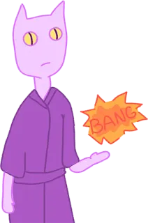 😡 80d2f16d BANG 만화, 동물, 고양이, 쾅, 폭발 telegram sticker