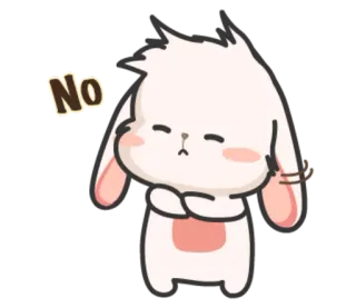 ❌ 16884c35 No kelinci, tidak, imut, penolakan, ketidaksetujuan telegram sticker