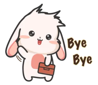 👋 52ef3aff Bye Bye kelinci, imut, selamat tinggal, perpisahan, kartun telegram sticker