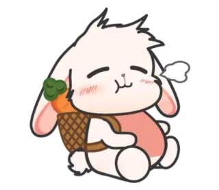 😖 dd0e6a54 kelinci, kelinci, imut, hewan, kawaii, wortel telegram sticker