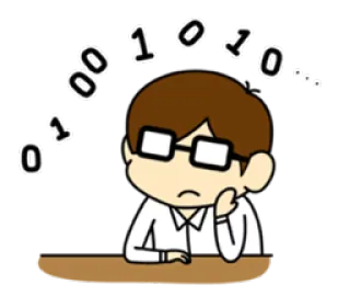 🤔 957bb8bc réflexion, programmeur, ordinateur, binaire, nerd telegram sticker