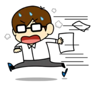 🏃 a99c7af4 dessin animé, en colère, course, bureau, stressé, papier telegram sticker