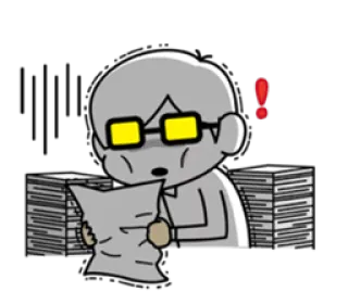 😳 fef439c4 paperasse, bureau, stressé, exclamation, document, travail telegram sticker