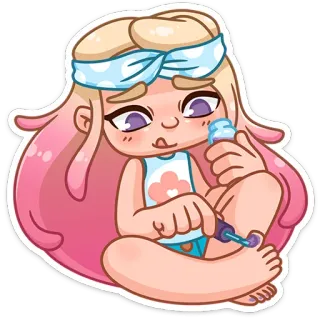 💅 678bbf63 gadis, imut, cat kuku, kartun, kecantikan, rambut telegram sticker