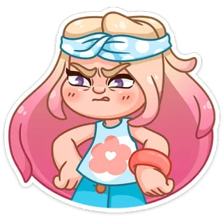 😠 c80ba677 Kartun, Marah, Kesal, Gadis, Bunga, Cemberut telegram sticker