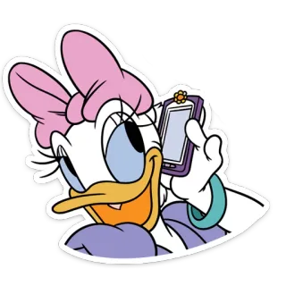 👂 c7050ee0 Daisy Duck Cartoon, Disney, Daisy Duck, Figur, Ente, Handy telegram sticker
