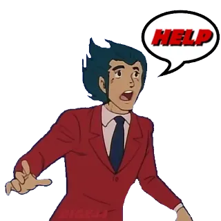 🆘 146e6ade HELP ช่วยเหลือ, การ์ตูน, ความทุกข์, ตกใจ, อนิเมะ telegram sticker