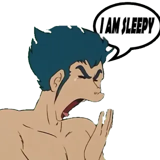 😪 714786cc I AM SLEEPY ง่วง, เหนื่อย, การ์ตูน, คำพูด, หาว, หมดแรง telegram sticker