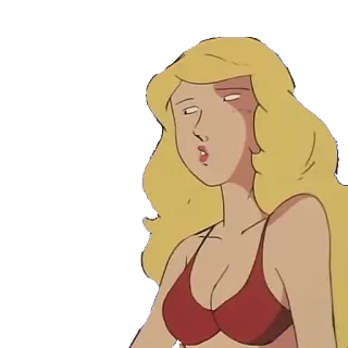 😗 9d22ddd6 การ์ตูน, ผู้หญิง, ผมบลอนด์, บิกินี, แอนิเมชั่น, ตัวละคร telegram sticker