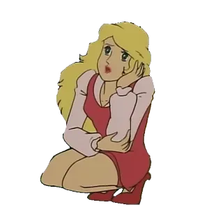 😓 caa42df2 การ์ตูน, ผู้หญิง, ผมบลอนด์, อนิเมะ, ผู้หญิง telegram sticker