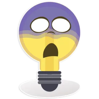 😨 1b992e3a 電球, 絵文字, ショック, びっくり, 怖い, 顔 telegram sticker
