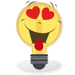😍 6336b1ec 電球, 絵文字, 愛, 漫画, 幸せ, ハート目 telegram sticker