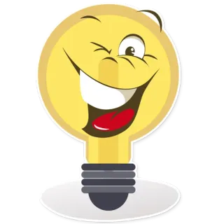 😜 b9ff27c3 絵文字, 電球, 漫画, スマイリー, ウィンク, ハッピー telegram sticker