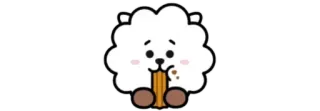 🧸 25fde62e RJ BT21 dessin animé, animal, mouton, personnage, mignon telegram sticker