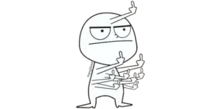 🧸 3a68bb96 doigt d'honneur, offensant, grossier, dessin animé, geste, fuck telegram sticker