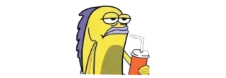 🧸 b59fa2db Harold Spongebob Squarepants Bob l'éponge, dessin animé, poisson, Harold, boisson telegram sticker