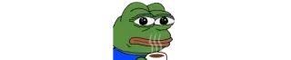 🧸 bcde0264 Pepe the Frog pepe, grenouille, mème, triste, café telegram sticker