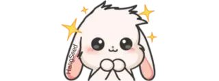 🧸 dea624dc HangSeed lapin, mignon, kawaii, animal, lapinou, autocollant telegram sticker
