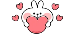 🧸 e77cca5c lapin, coeur, amour, mignon, kawaii, autocollant, animal telegram sticker